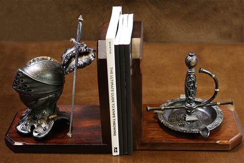 Cas Iberia Helm & Sword Ashtray/ Lighter Book Ends