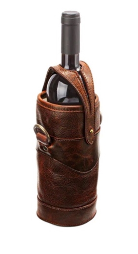 Leather Wine Tote 