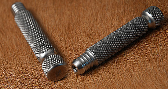 Razor Handle Ti Gunmetal Finish Knurled           